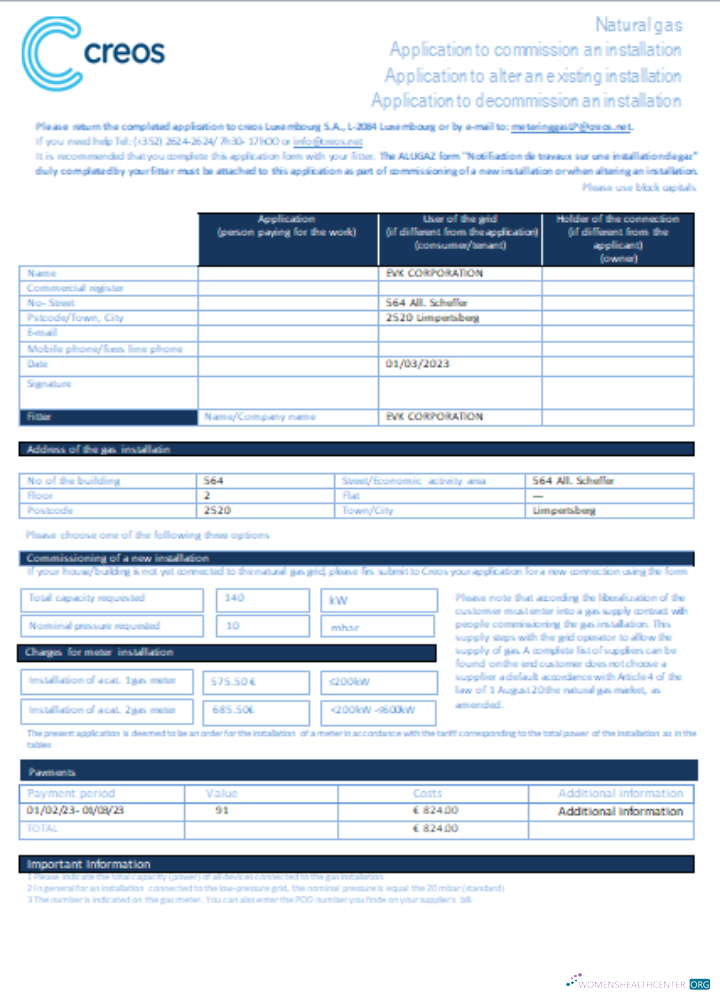 Download Creos Luxembourg gas utility business bill SCR Photoshop template